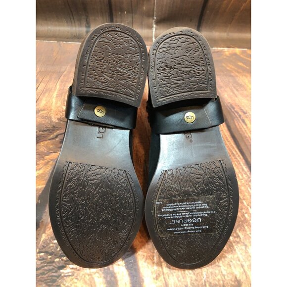 UGG Darling Black Leather Harness Studded Strap Ankle Boots Womens 5.5 (P7M) - Picture 7 of 10